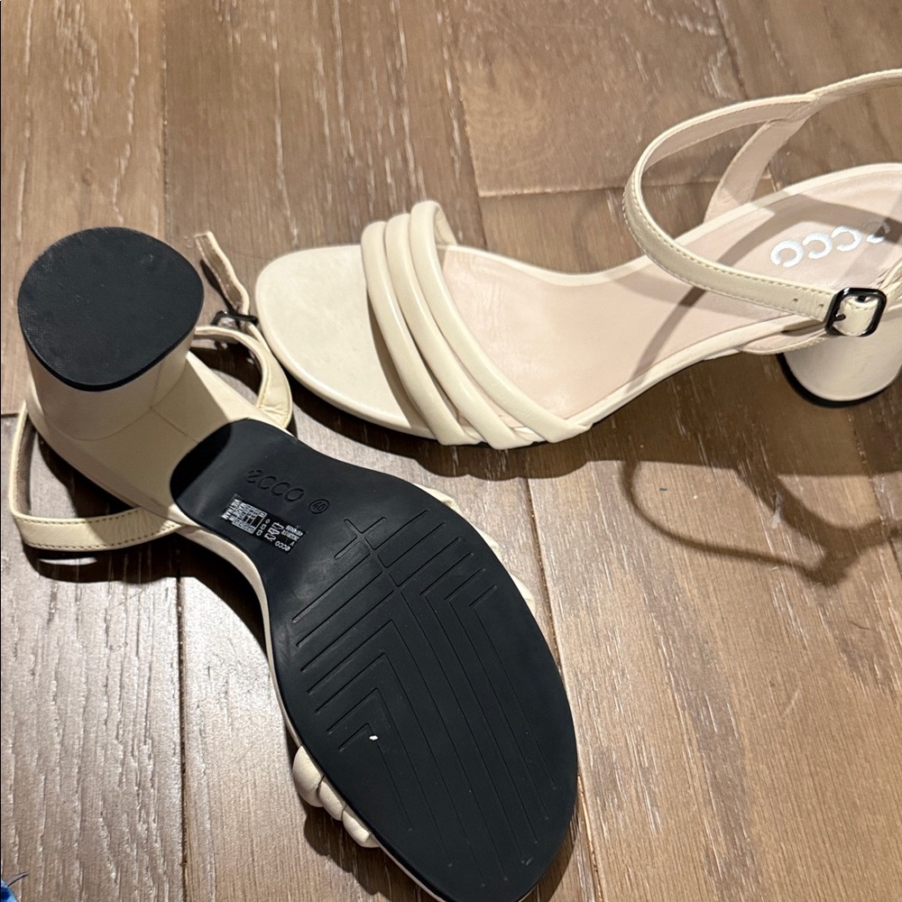 Ecco Women's Ivory Strappy Heels - Picture 2 of 4